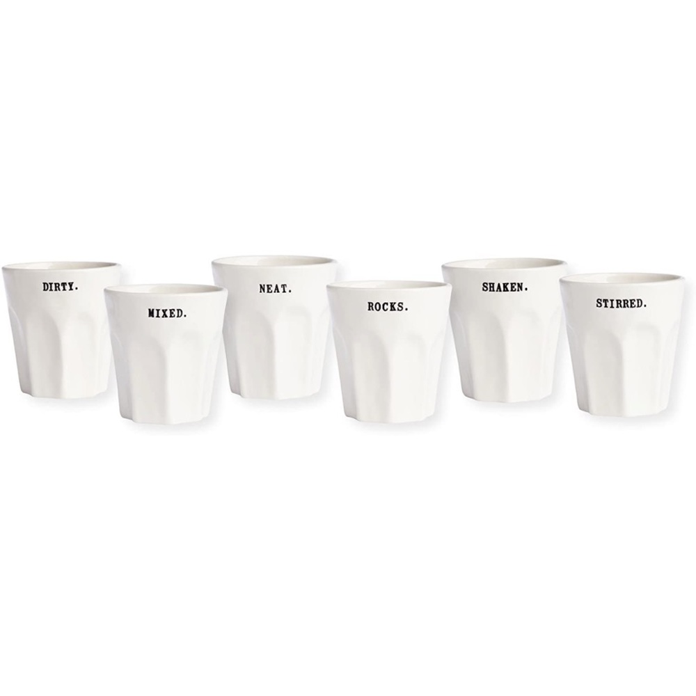 Rae Dunn set of 6 rocks glasses